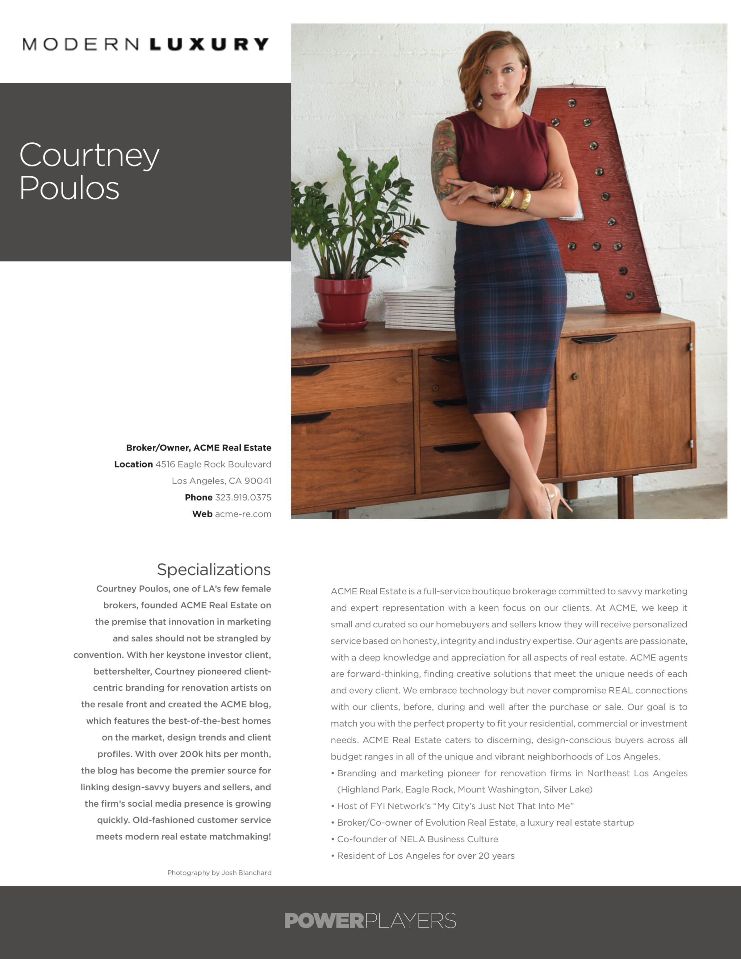acme real estate, modern luxury, courtney poulos