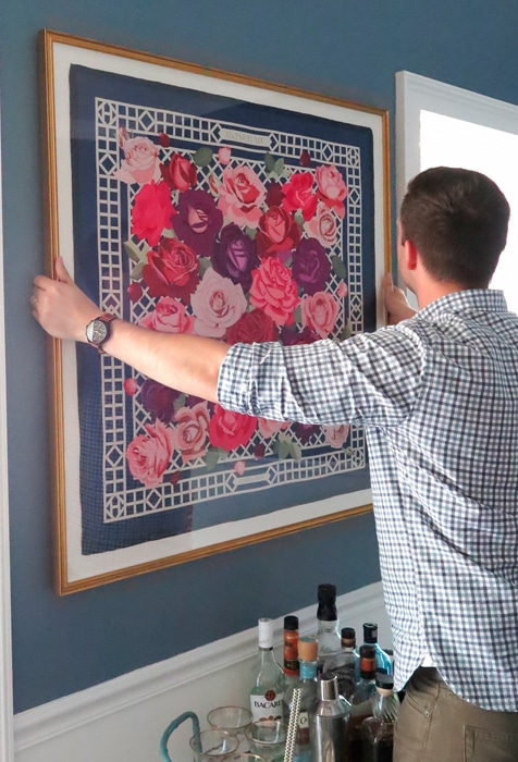 interior decor blog silk scarf framed art Los Angeles real estate acme